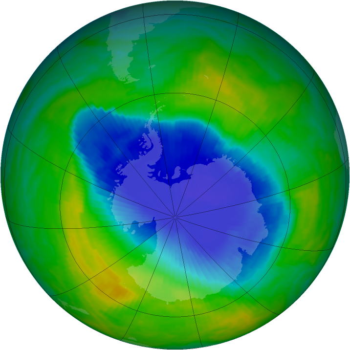 Antarctic ozone map for 18 November 1990